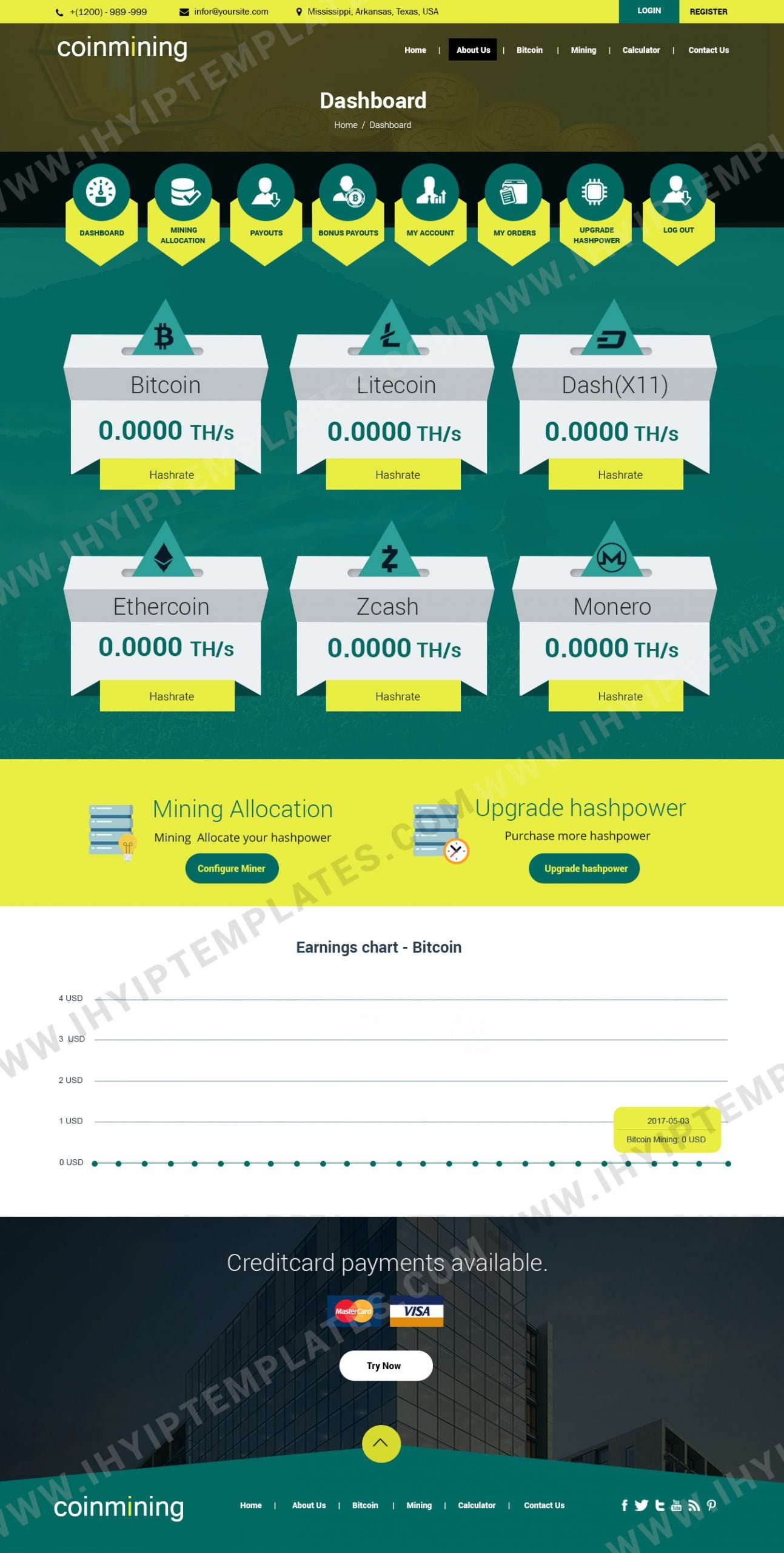 قالب HTML بیت کوین ماینینگ MT15