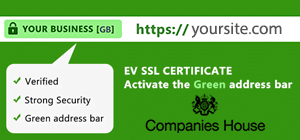 گواهی ثبت شرکت در انگلستان +گواهینامه SSL EV